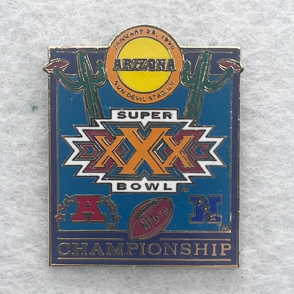 🔮 5/$25 Vintage Super Bowl 30 Sun Devil Stadium Arizona 1996 Cactus Pin